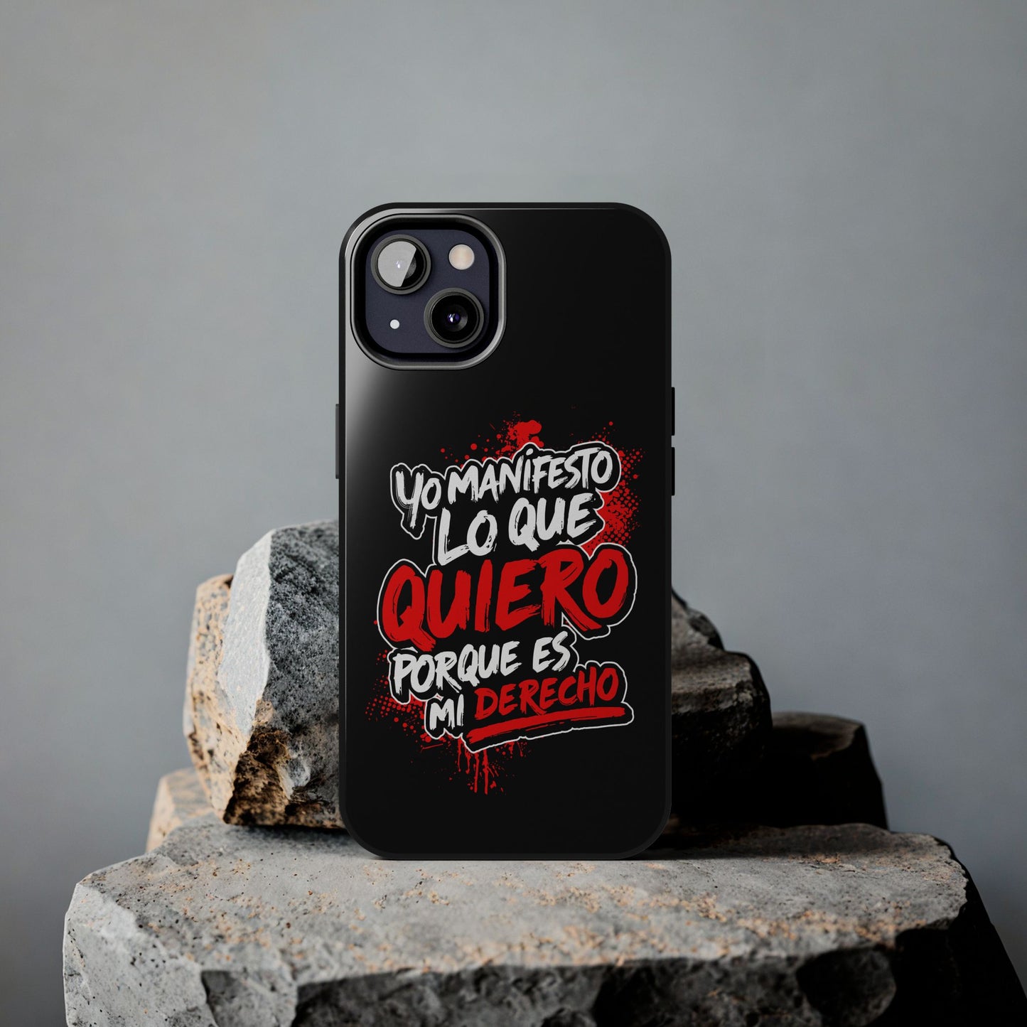 Funda para teléfono "Yo manifiesto lo que quiero" - Negro