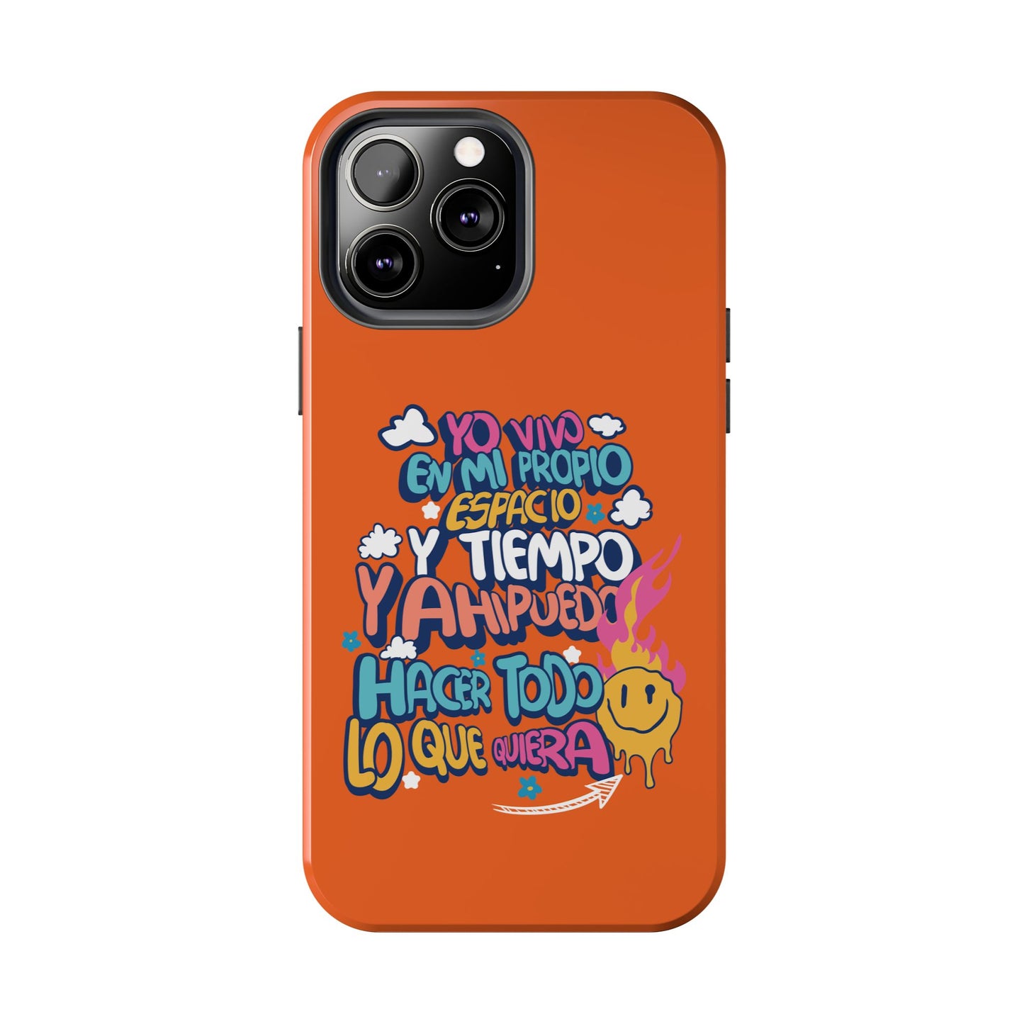 Funda para teléfono "Yo vivo en propio espacio y tiempo" - Naranja