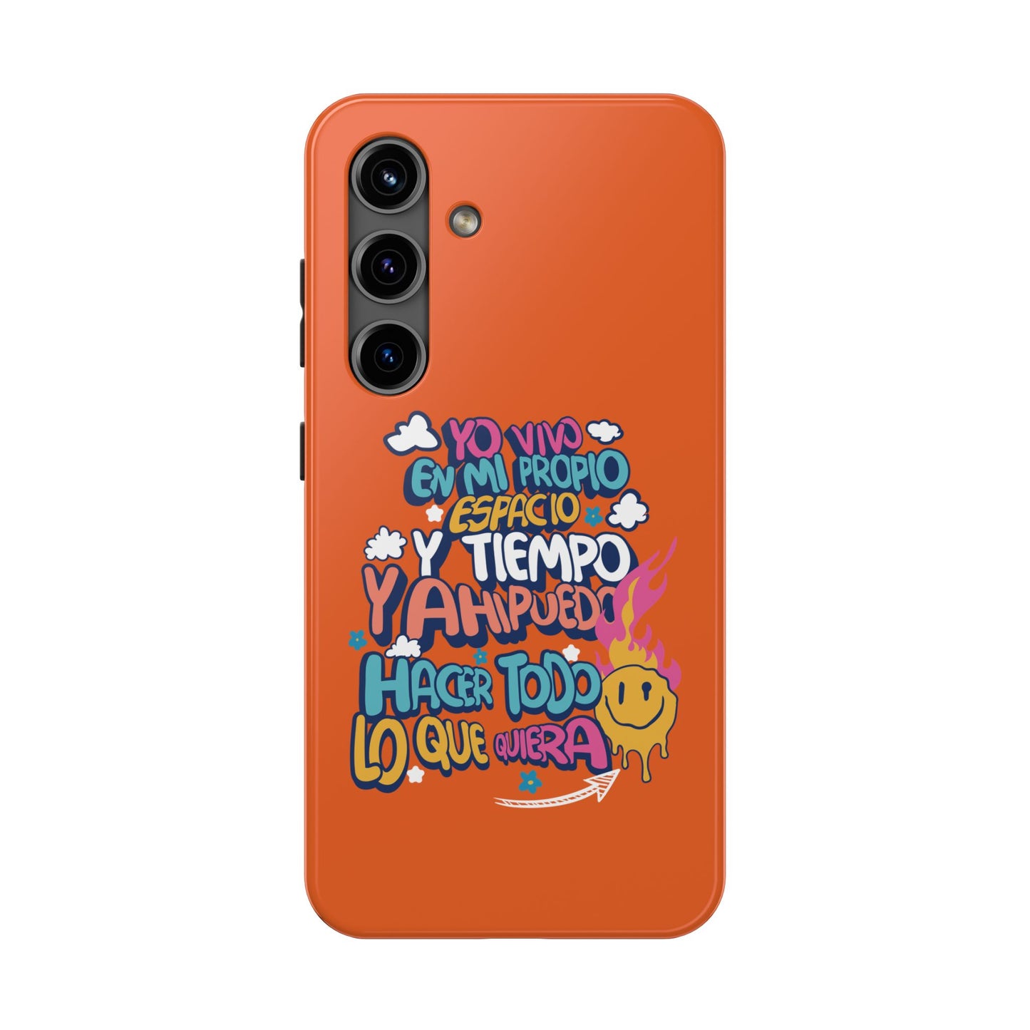 Funda para teléfono "Yo vivo en propio espacio y tiempo" - Naranja