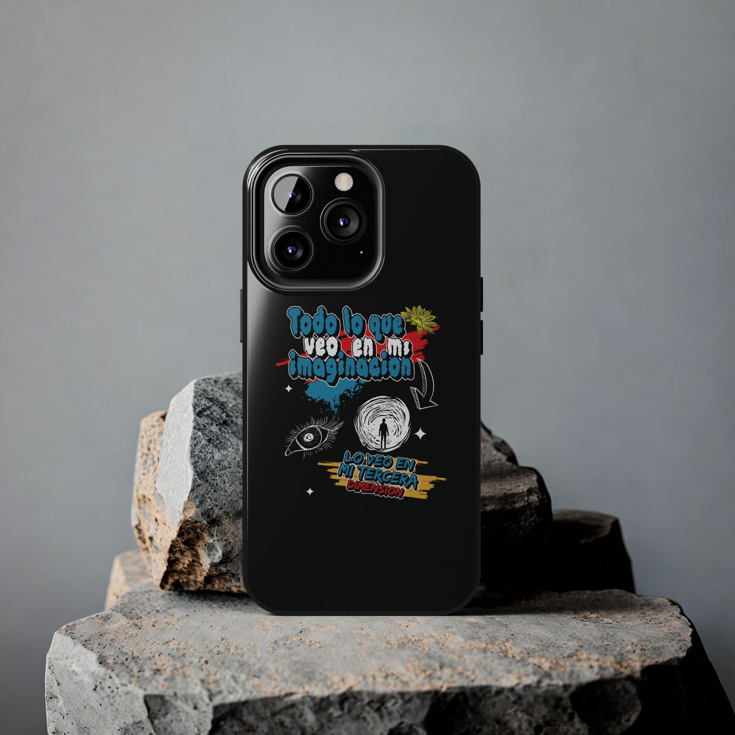 Funda para teléfono "Todo lo que veo en mi imaginación" - Negro