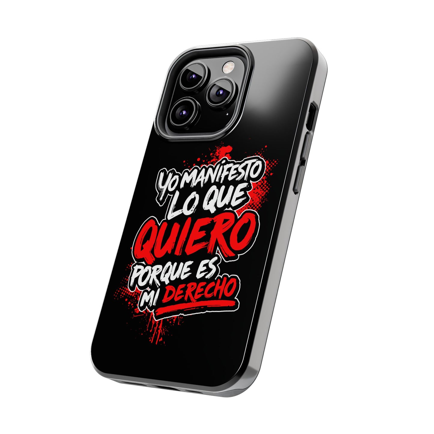 Funda para teléfono "Yo manifiesto lo que quiero" - Negro