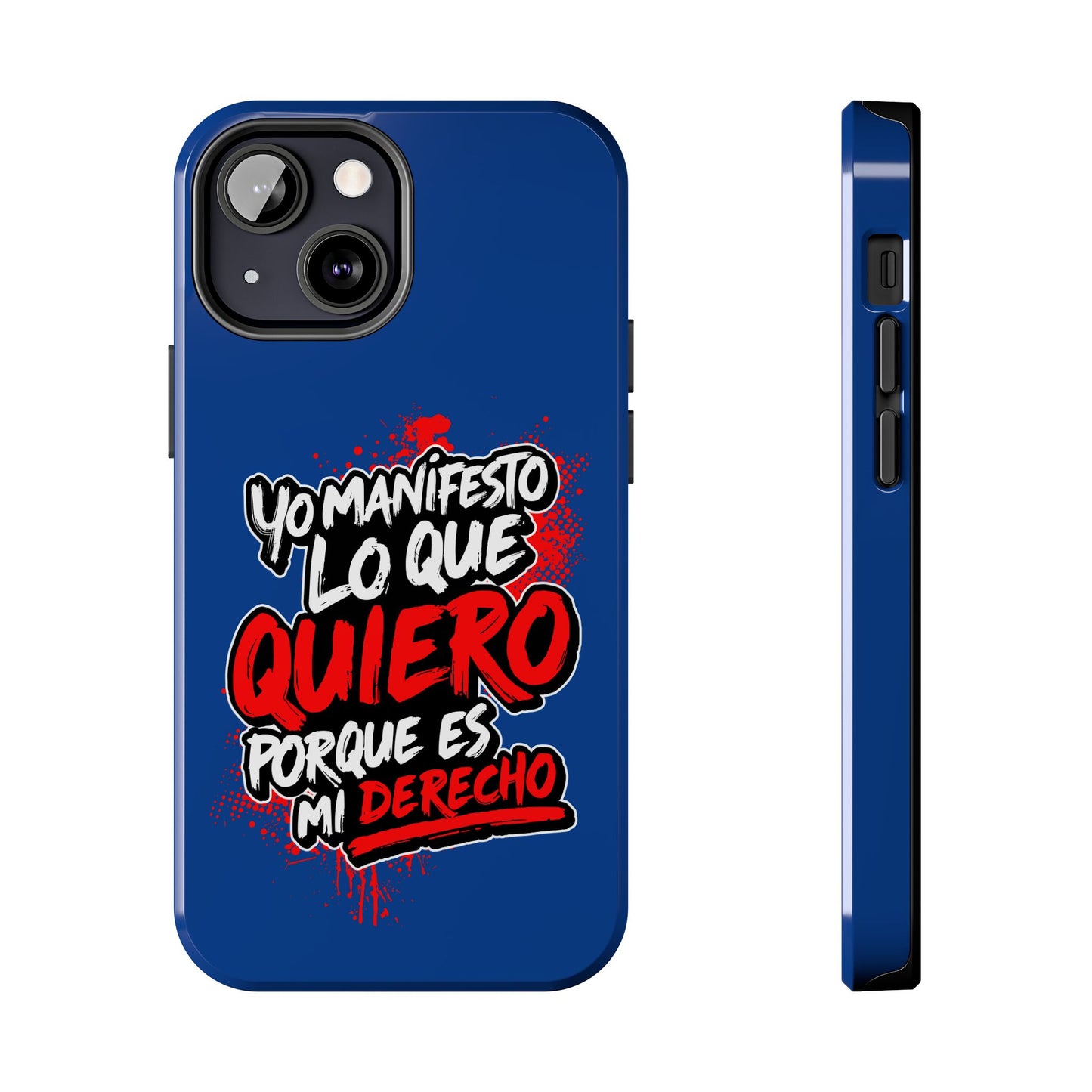 Funda para teléfono "Yo manifiesto lo que quiero" - Azul