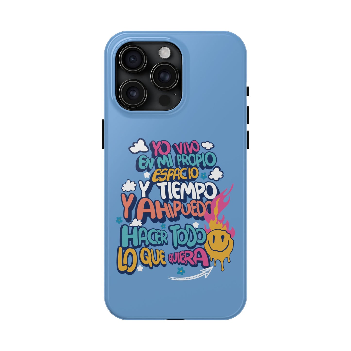 Funda para teléfono "Yo vivo en propio espacio y tiempo" - Celeste