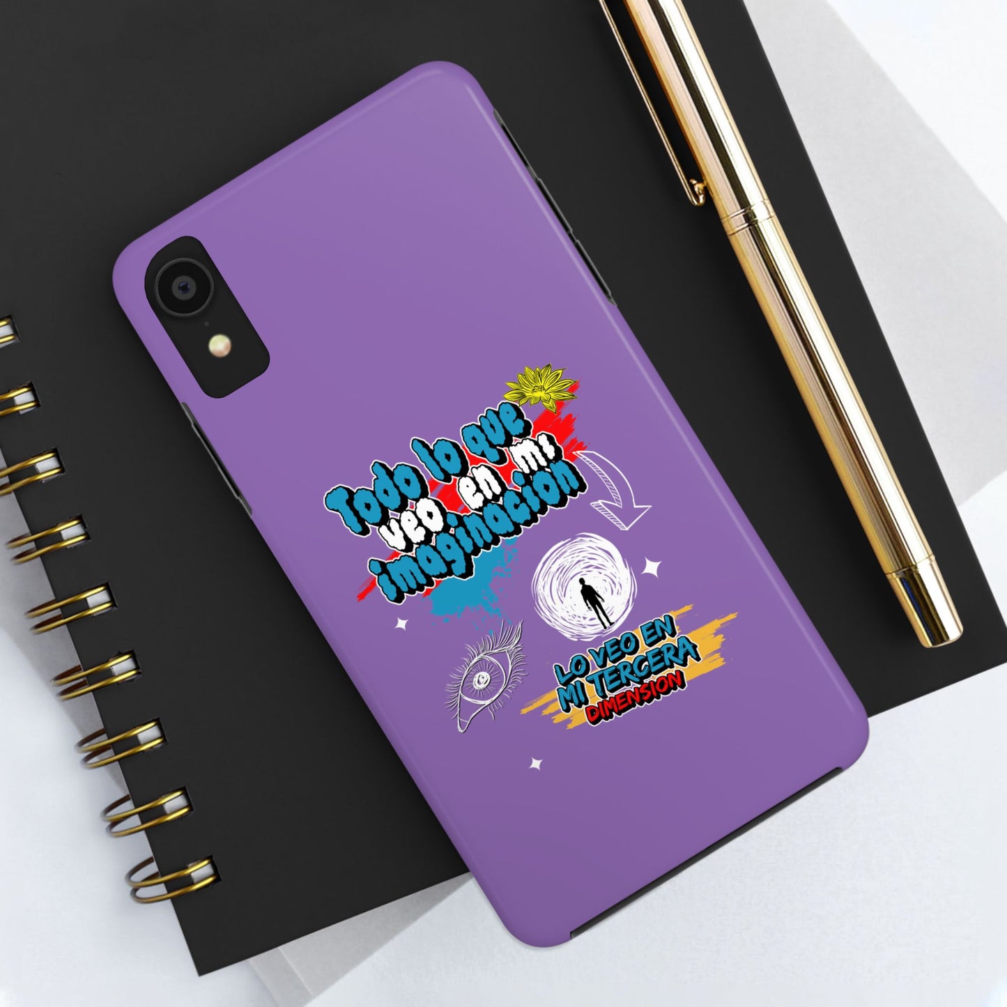 Funda para teléfono "Todo lo que veo en mi imaginación" - Lila