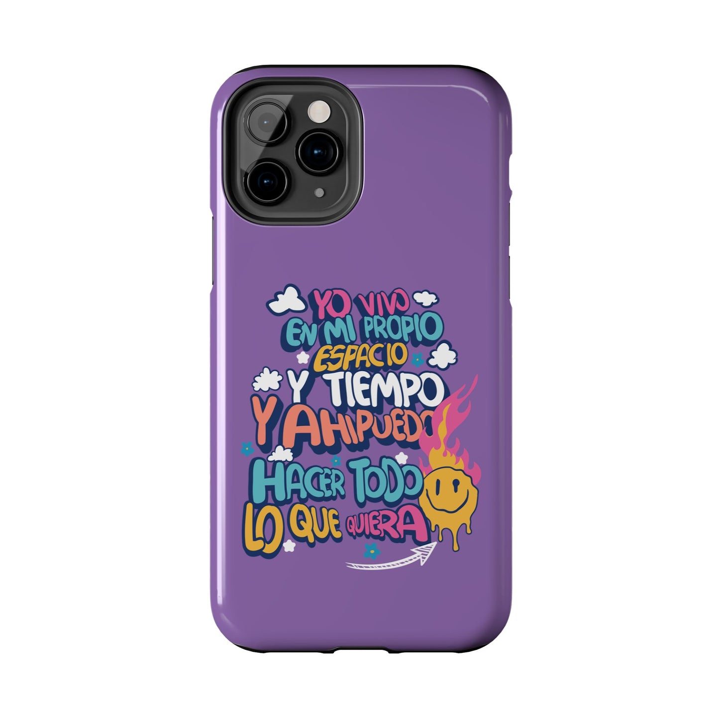 Funda para teléfono "Yo vivo en propio espacio y tiempo" - Lila