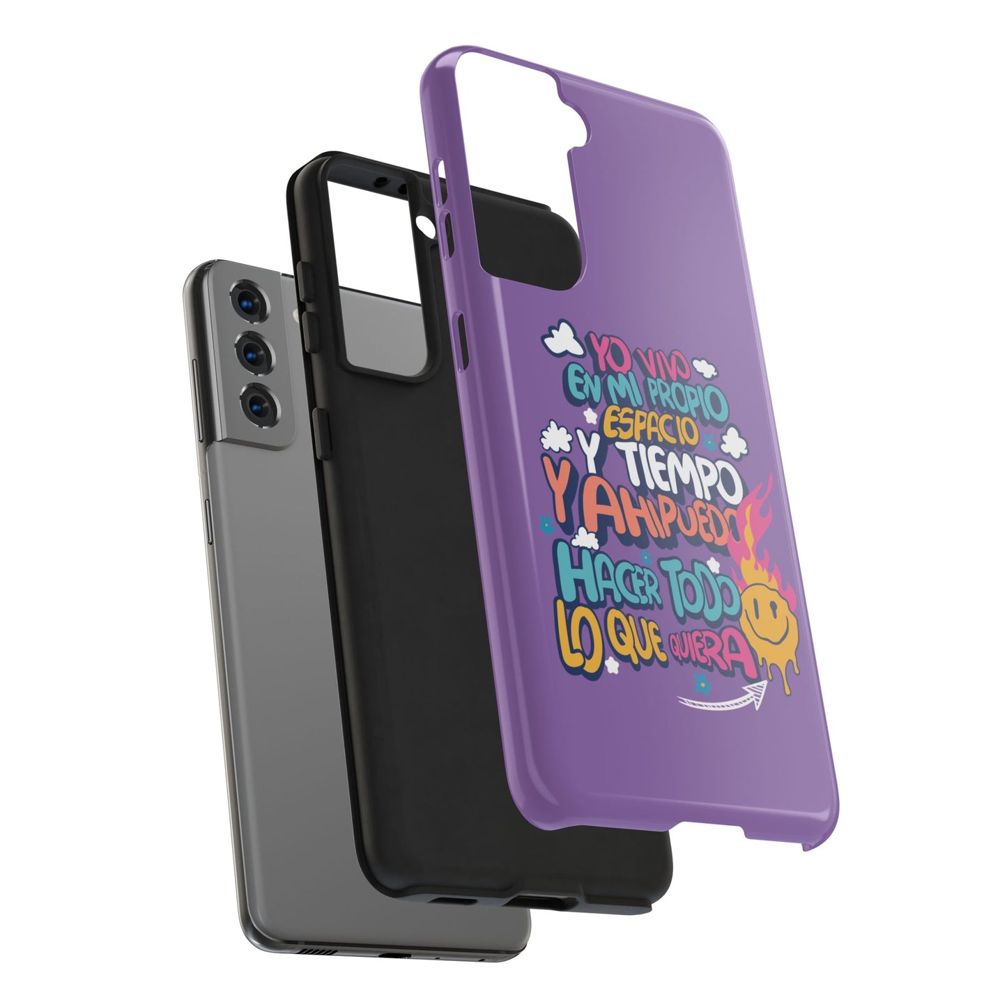 Funda para teléfono "Yo vivo en propio espacio y tiempo" - Lila