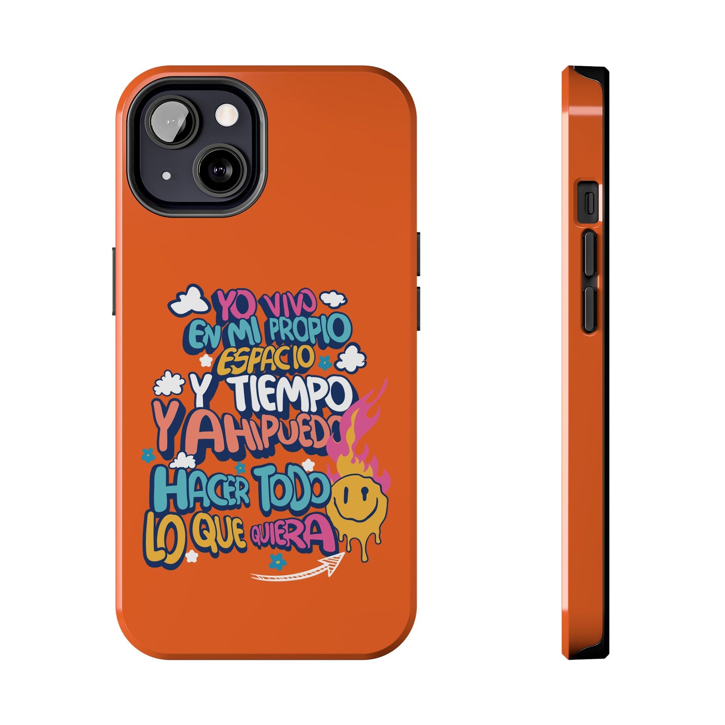 Funda para teléfono "Yo vivo en propio espacio y tiempo" - Naranja