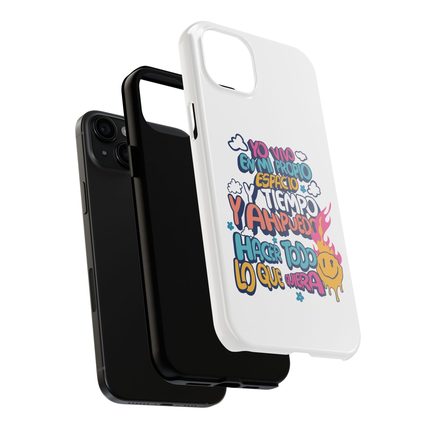 Funda para teléfono "Yo vivo en propio espacio y tiempo" - Blanco
