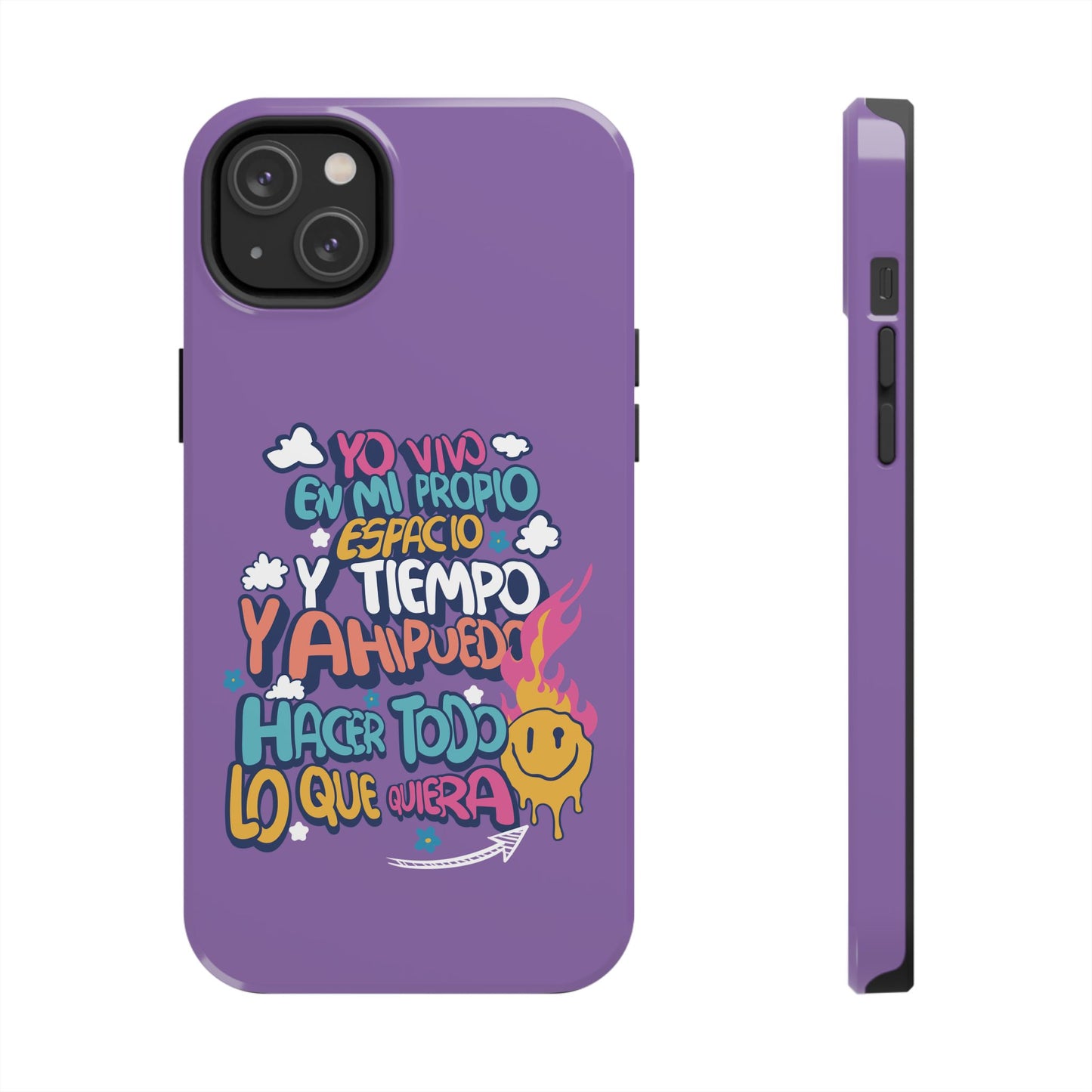 Funda para teléfono "Yo vivo en propio espacio y tiempo" - Lila