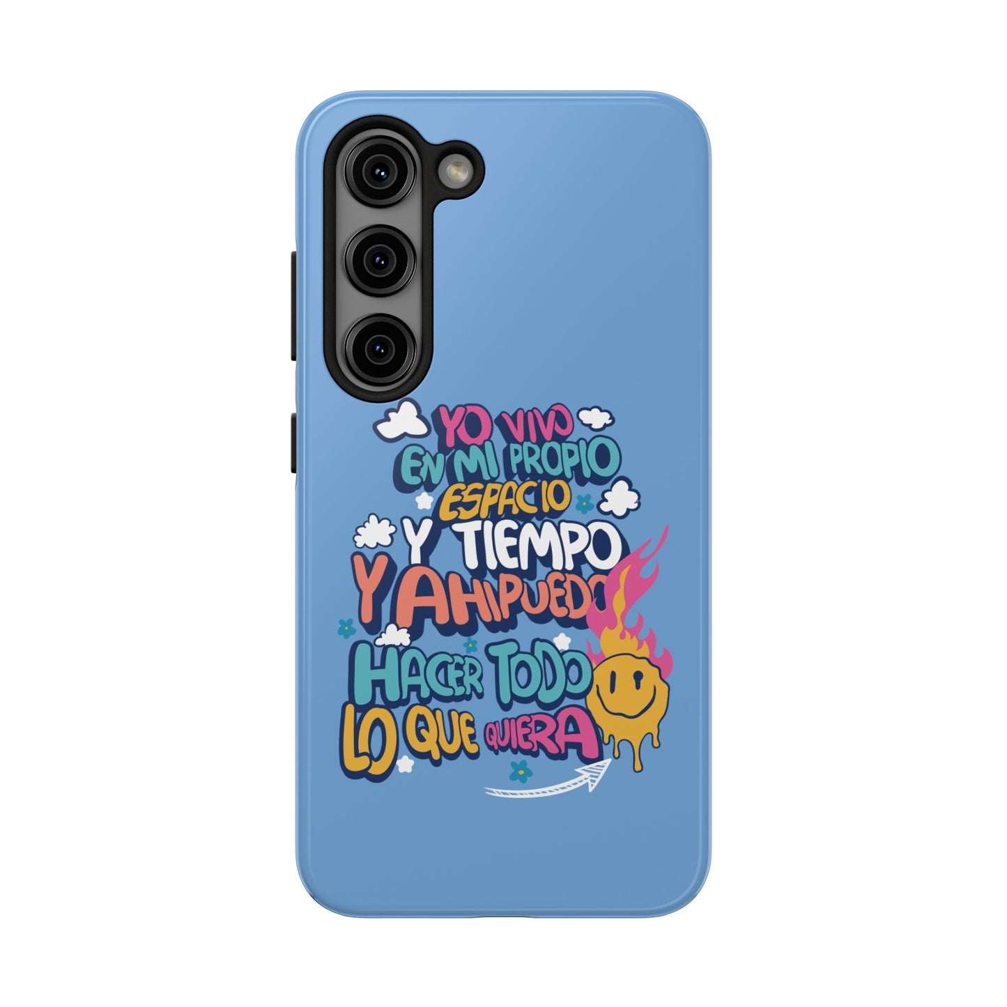 Funda para teléfono "Yo vivo en propio espacio y tiempo" - Celeste