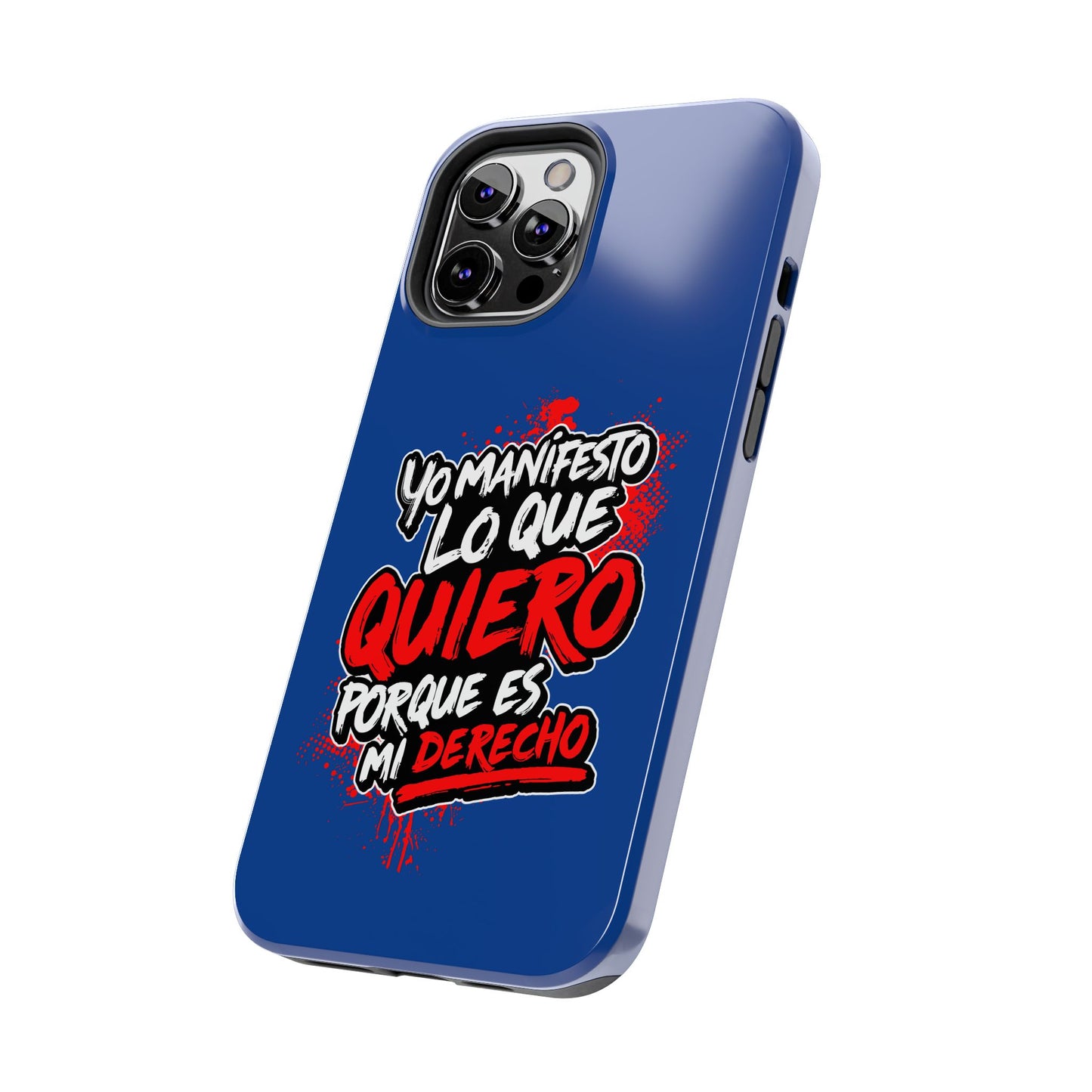 Funda para teléfono "Yo manifiesto lo que quiero" - Azul