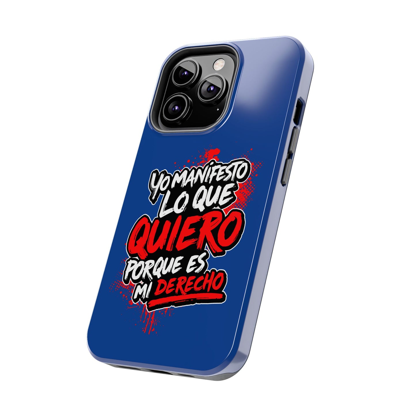 Funda para teléfono "Yo manifiesto lo que quiero" - Azul