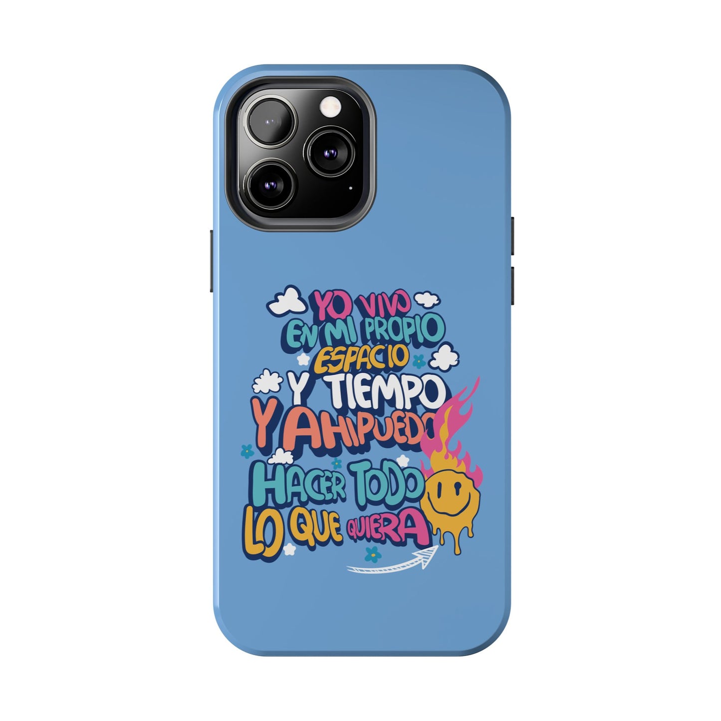 Funda para teléfono "Yo vivo en propio espacio y tiempo" - Celeste