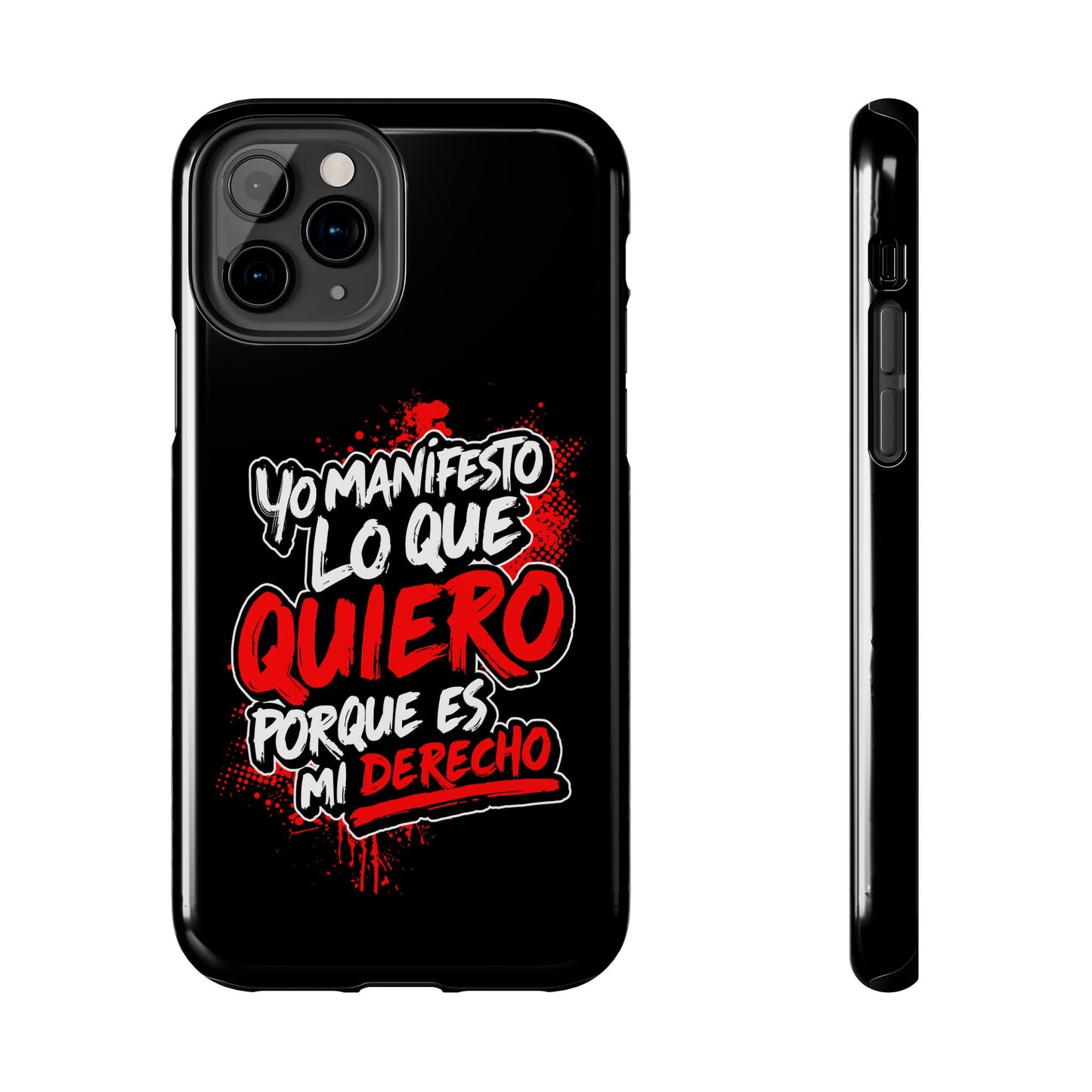 Funda para teléfono "Yo manifiesto lo que quiero" - Negro