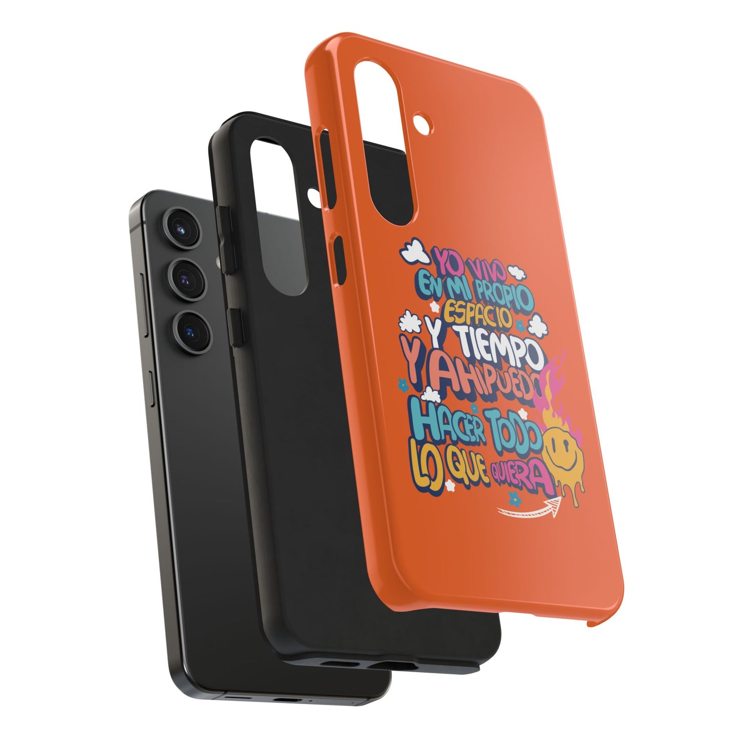 Funda para teléfono "Yo vivo en propio espacio y tiempo" - Naranja