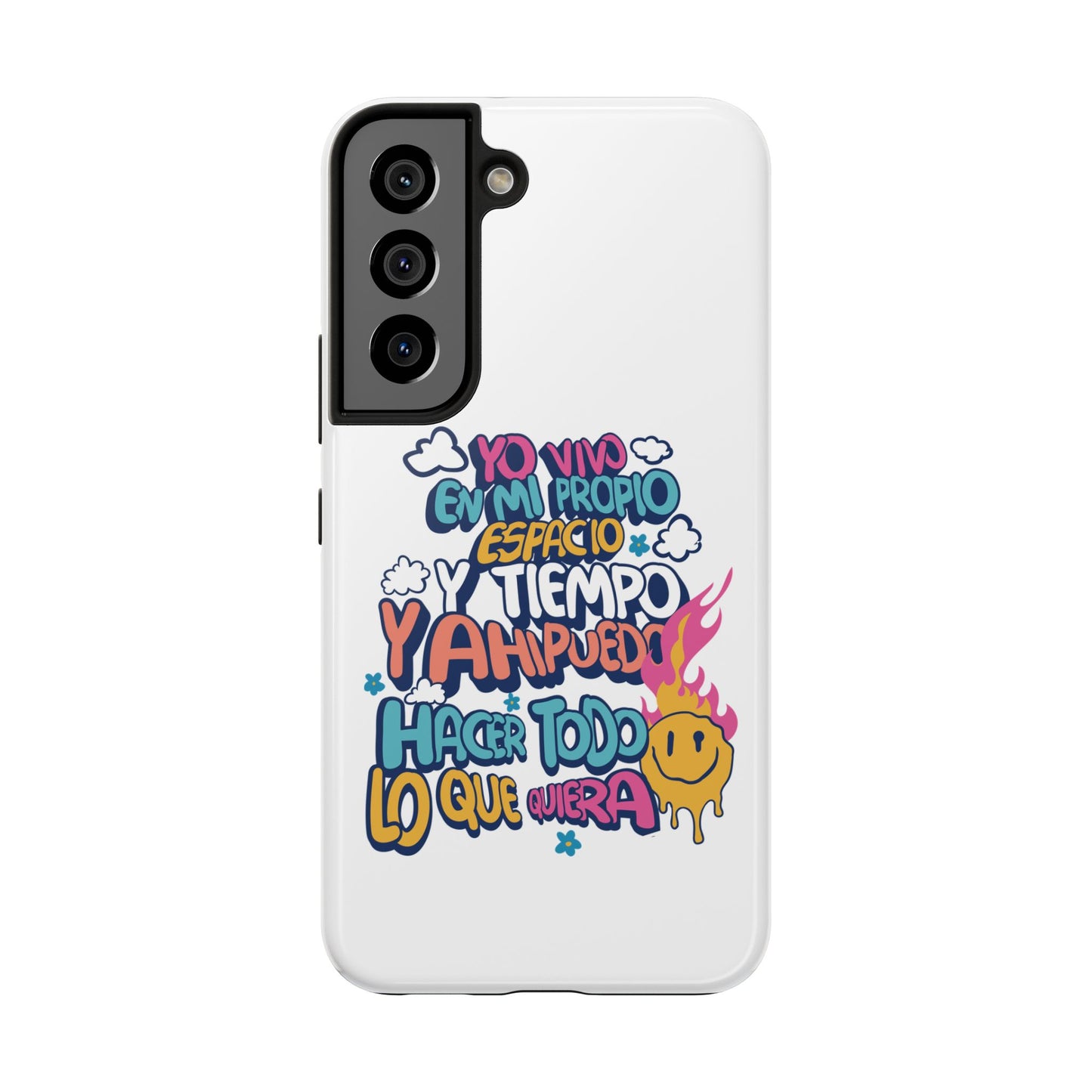 Funda para teléfono "Yo vivo en propio espacio y tiempo" - Blanco