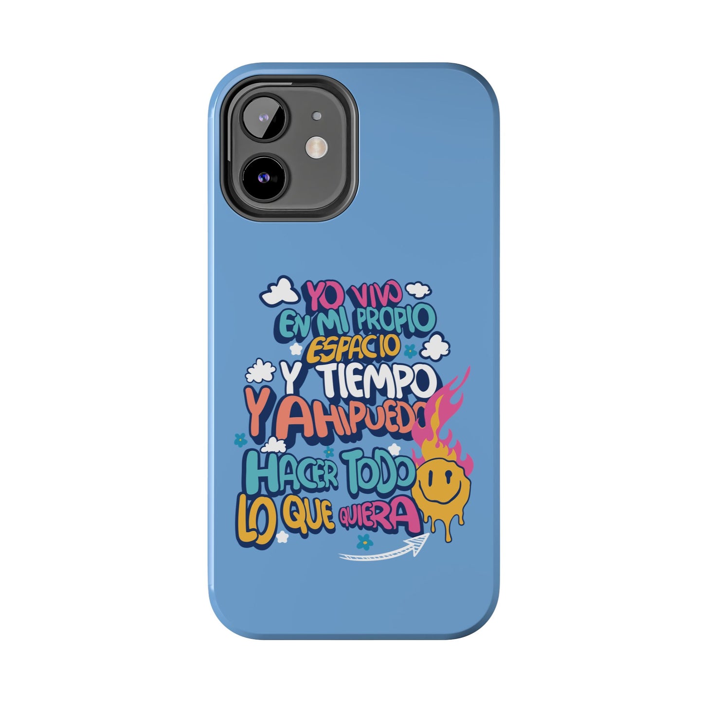 Funda para teléfono "Yo vivo en propio espacio y tiempo" - Celeste