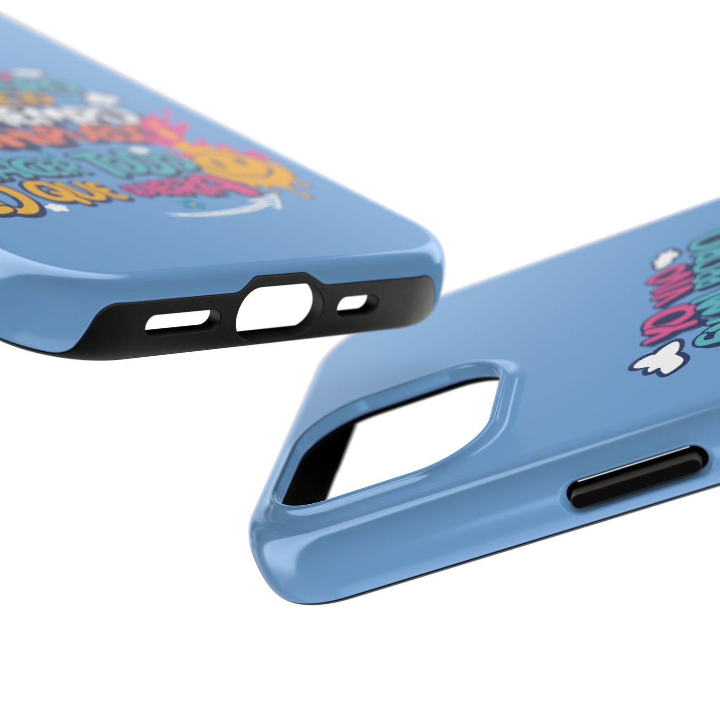 Funda para teléfono "Yo vivo en propio espacio y tiempo" - Celeste