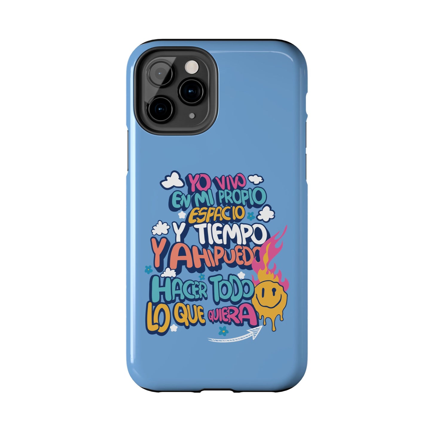 Funda para teléfono "Yo vivo en propio espacio y tiempo" - Celeste