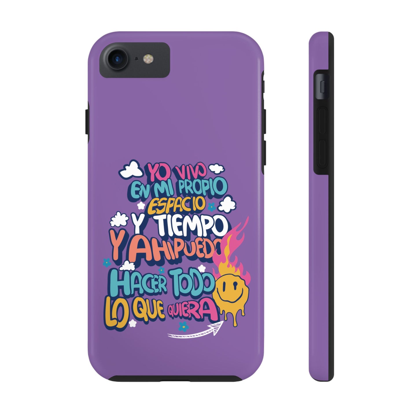 Funda para teléfono "Yo vivo en propio espacio y tiempo" - Lila