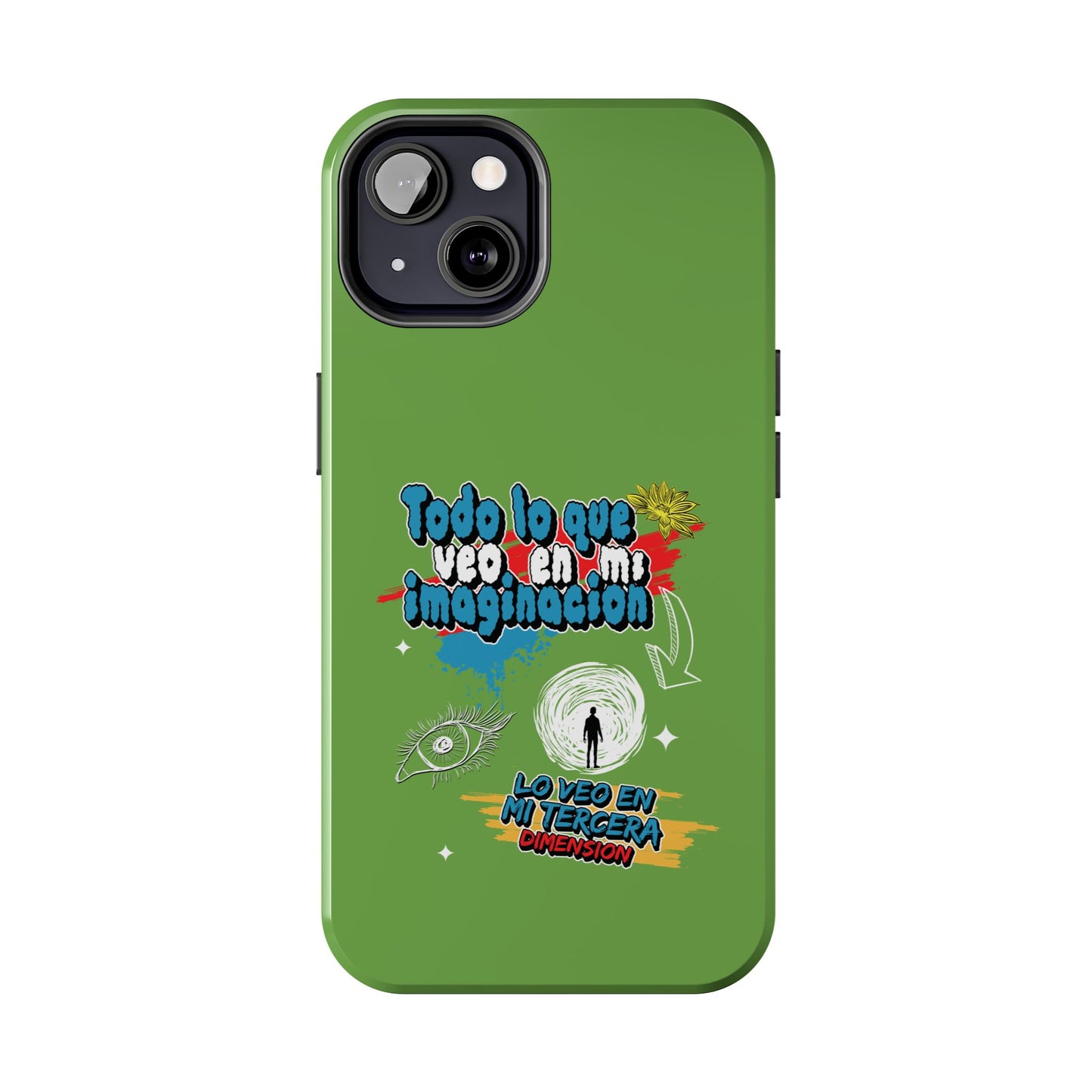Funda para teléfono "Todo lo que veo en mi imaginación" - Verde