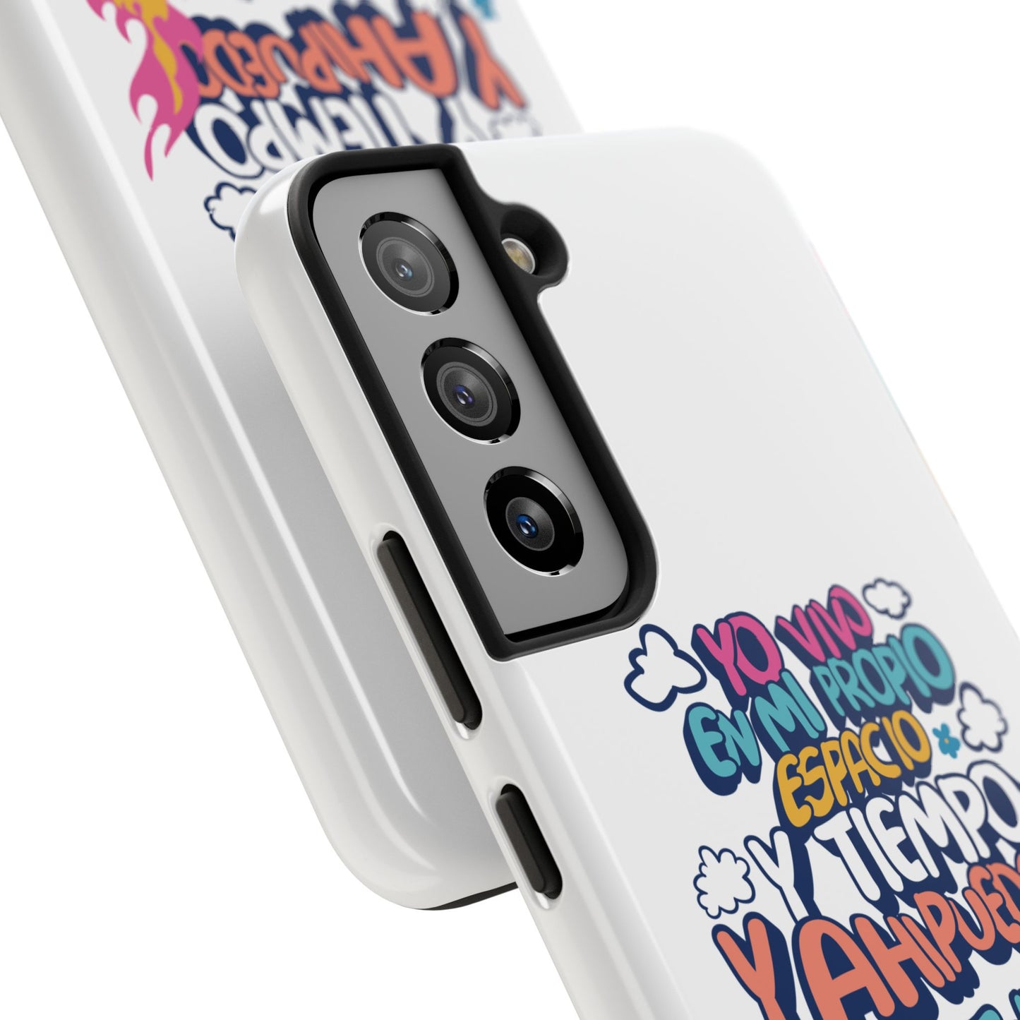 Funda para teléfono "Yo vivo en propio espacio y tiempo" - Blanco