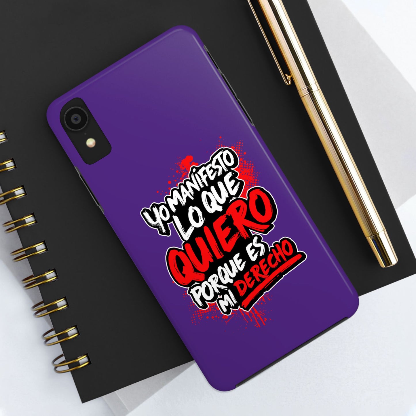 Funda para teléfono "Yo manifiesto lo que quiero" - Violeta