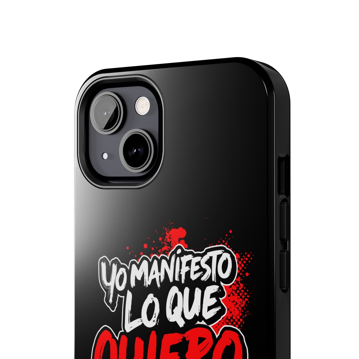 Funda para teléfono "Yo manifiesto lo que quiero" - Negro