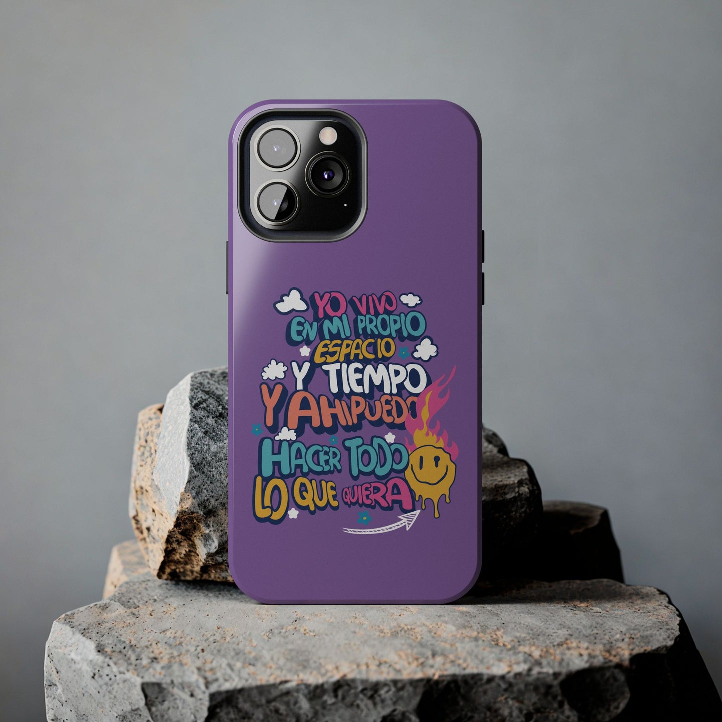 Funda para teléfono "Yo vivo en propio espacio y tiempo" - Lila