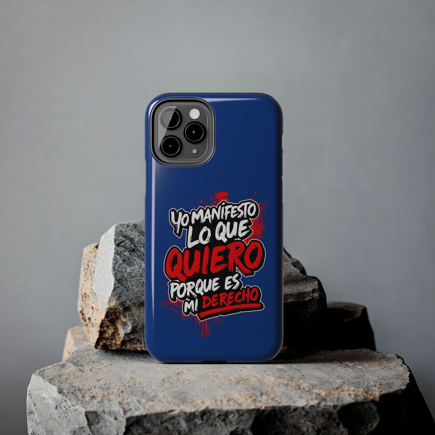 Funda para teléfono "Yo manifiesto lo que quiero" - Azul