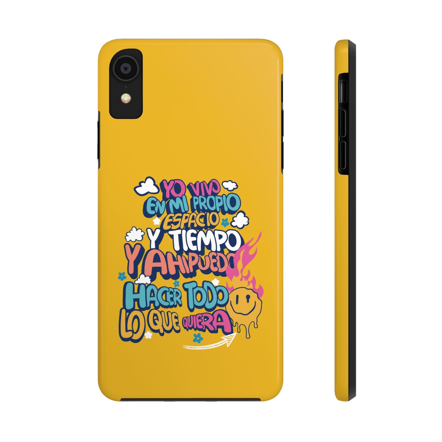 Funda para teléfono "Yo vivo en propio espacio y tiempo" - Amarillo