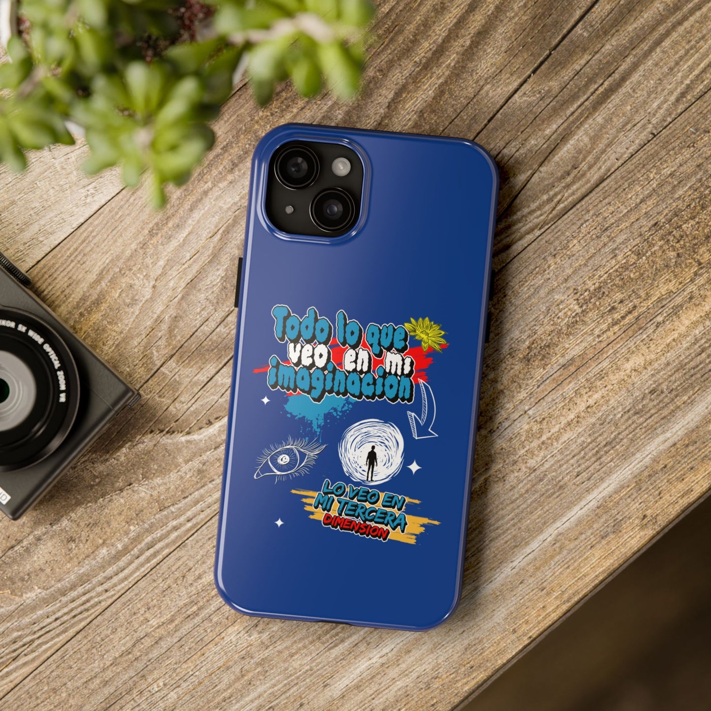 Funda para teléfono "Todo lo que veo en mi imaginación" - Azul