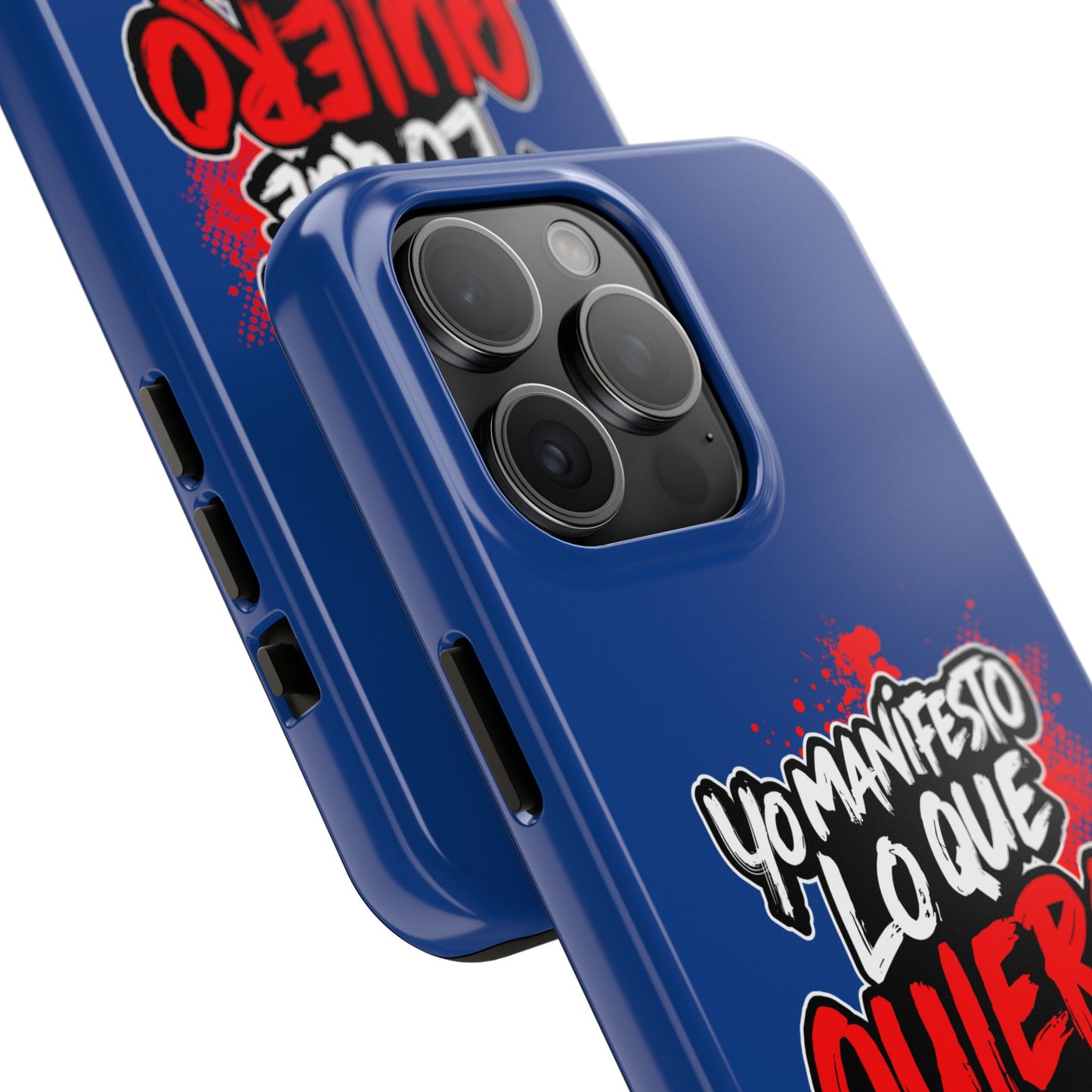 Funda para teléfono "Yo manifiesto lo que quiero" - Azul