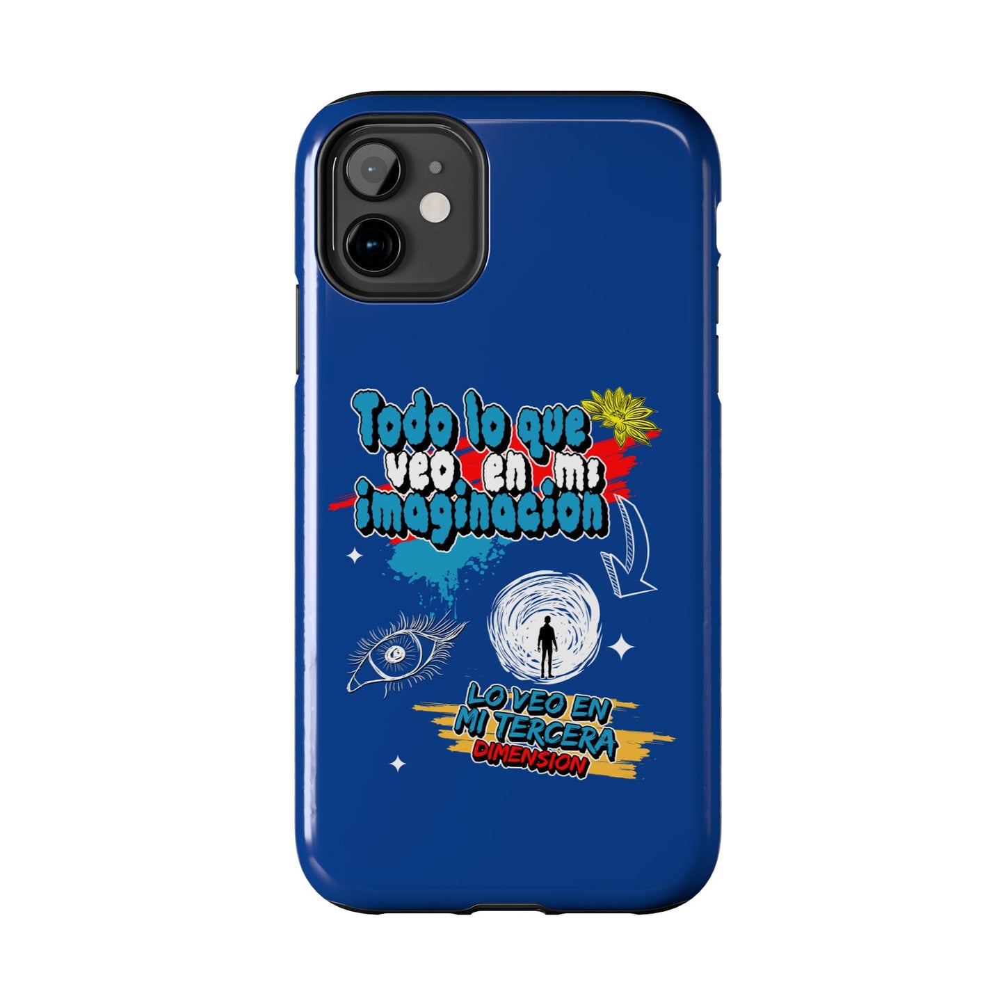 Funda para teléfono "Todo lo que veo en mi imaginación" - Azul