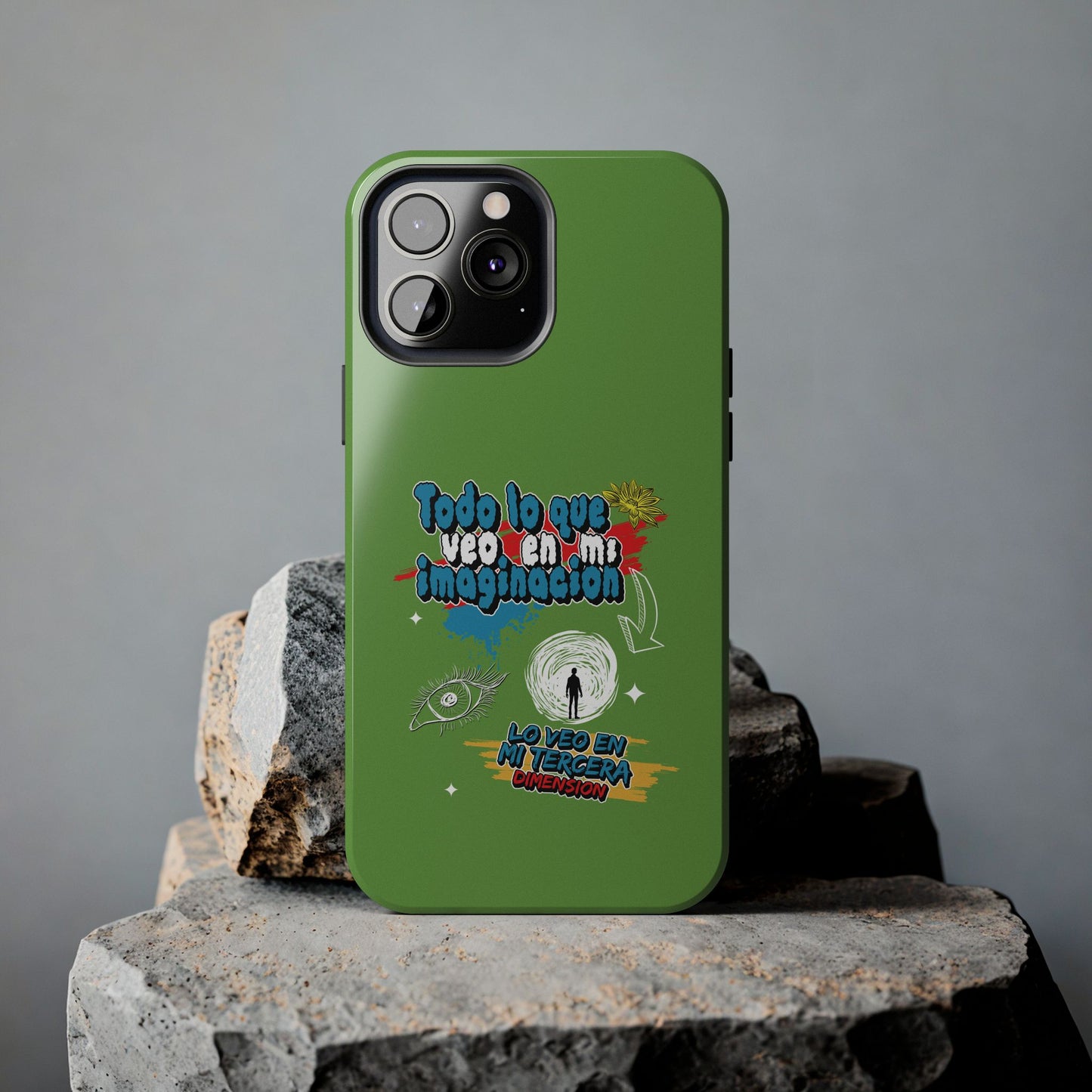 Funda para teléfono "Todo lo que veo en mi imaginación" - Verde