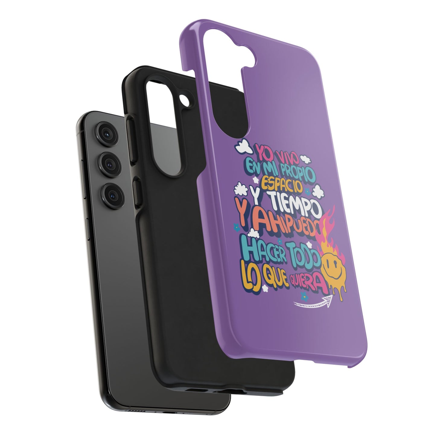 Funda para teléfono "Yo vivo en propio espacio y tiempo" - Lila