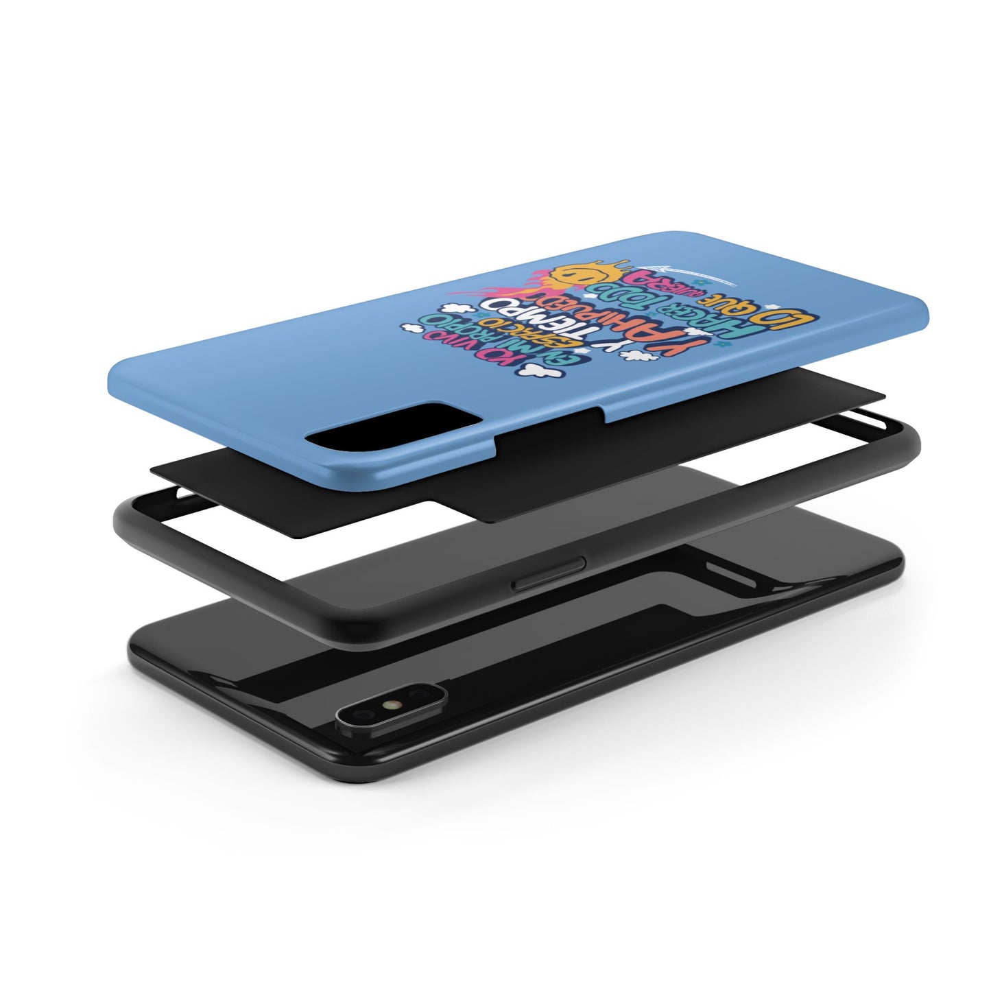 Funda para teléfono "Yo vivo en propio espacio y tiempo" - Celeste