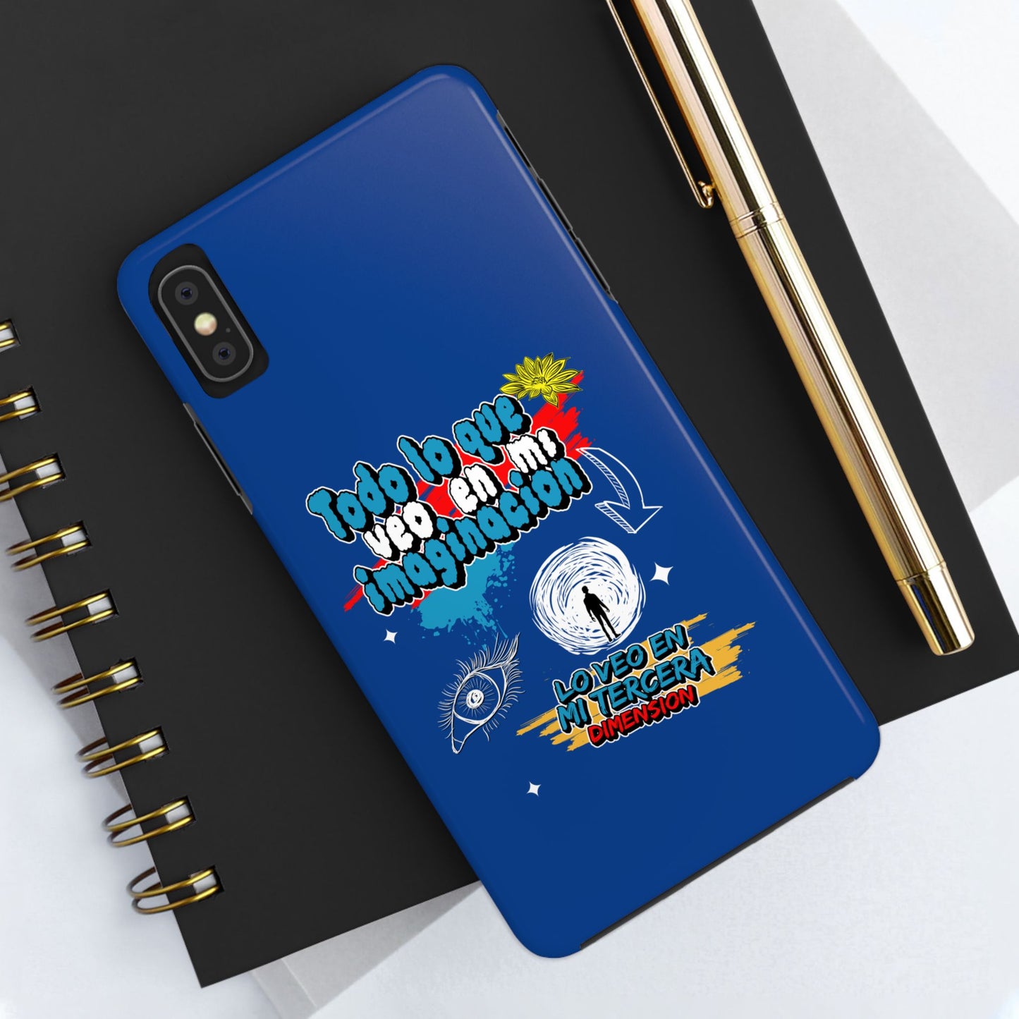 Funda para teléfono "Todo lo que veo en mi imaginación" - Azul