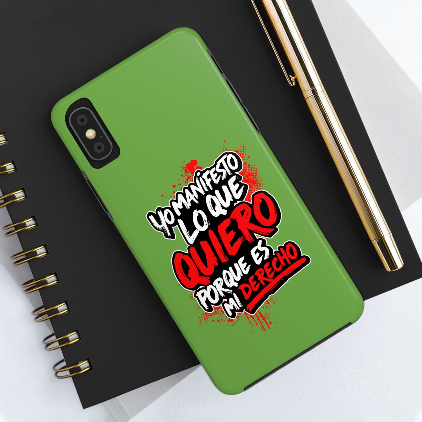 Funda para teléfono "Yo manifiesto lo que quiero" - Verde