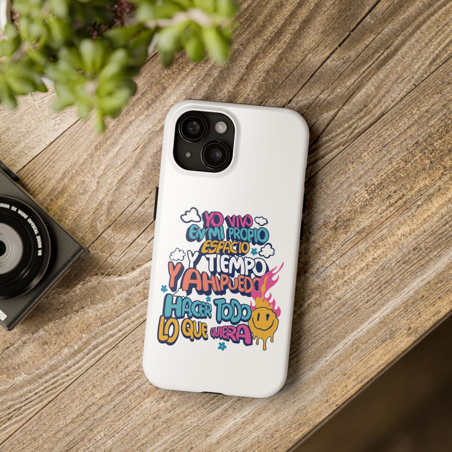 Funda para teléfono "Yo vivo en propio espacio y tiempo" - Blanco