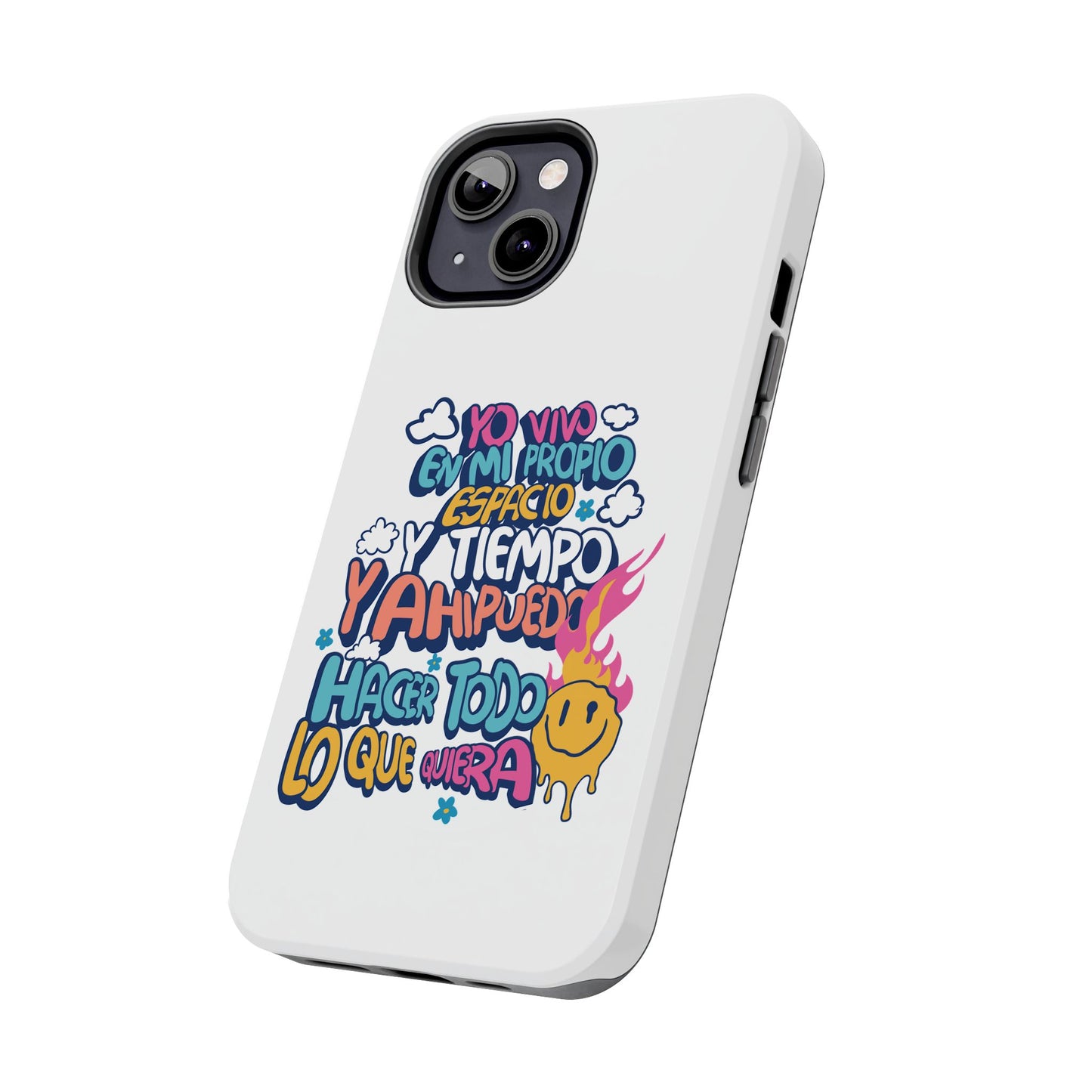 Funda para teléfono "Yo vivo en propio espacio y tiempo" - Blanco