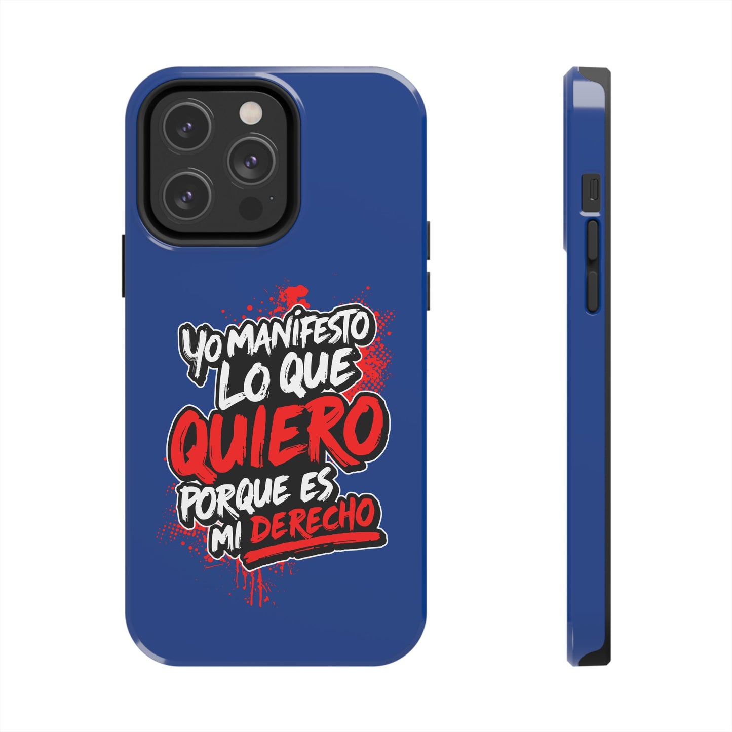 Funda para teléfono "Yo manifiesto lo que quiero" - Azul