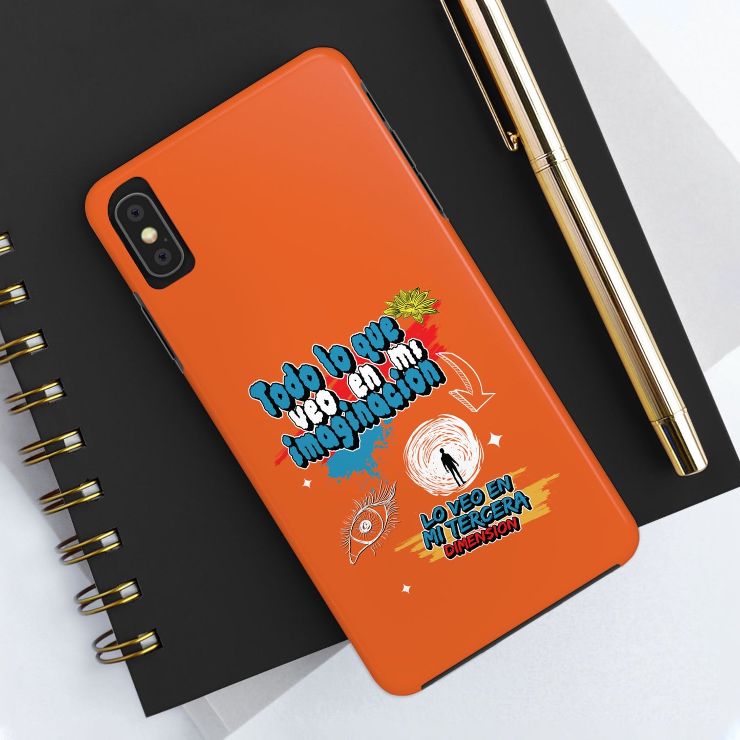 Funda para teléfono "Todo lo que veo en mi imaginación" - Naranja