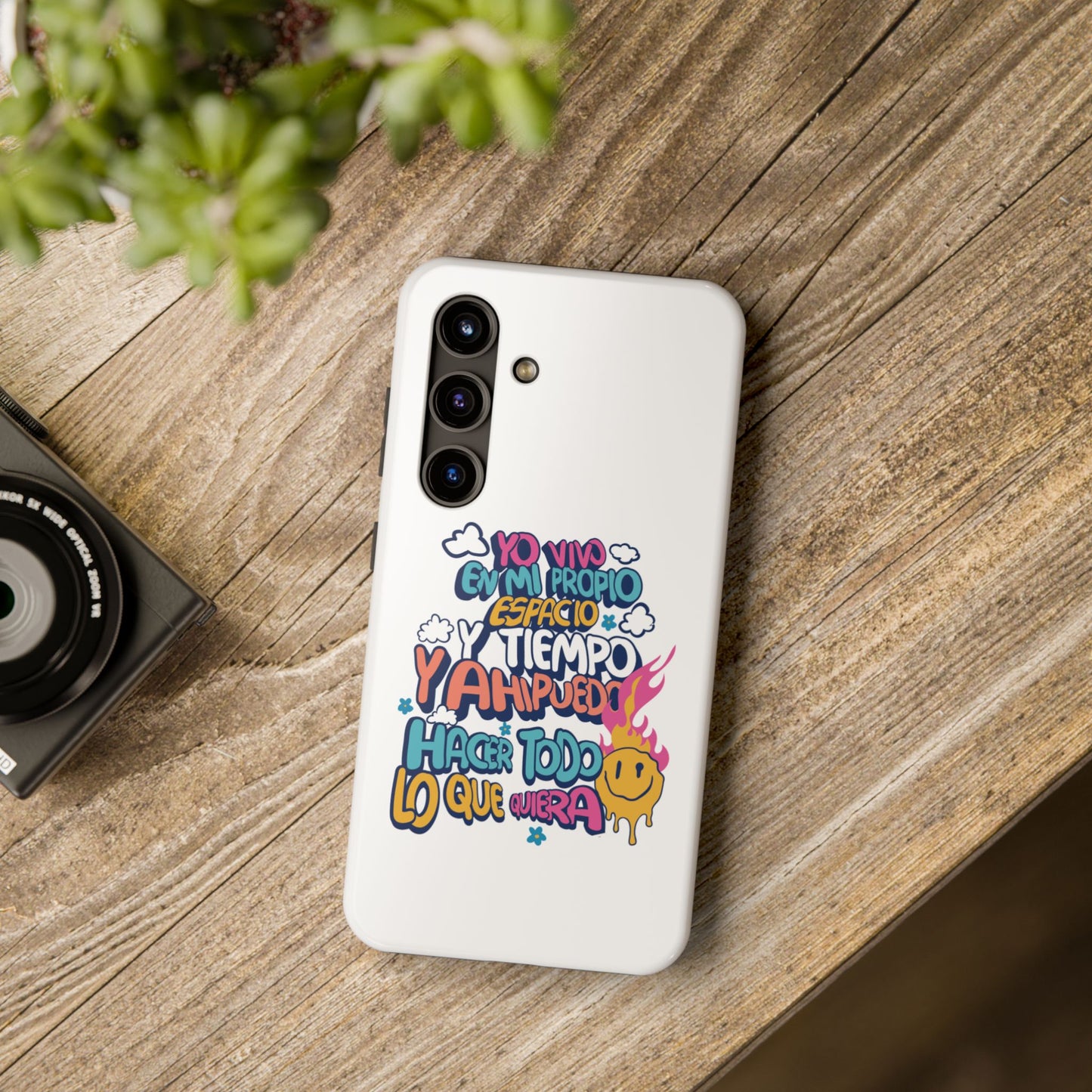 Funda para teléfono "Yo vivo en propio espacio y tiempo" - Blanco