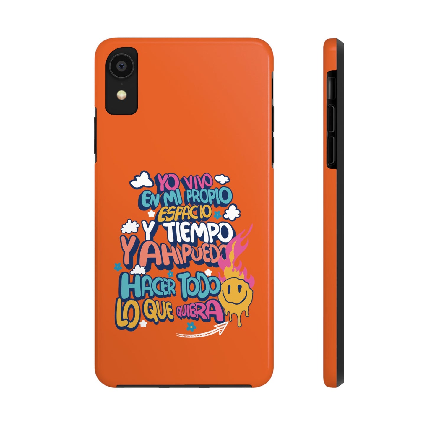 Funda para teléfono "Yo vivo en propio espacio y tiempo" - Naranja