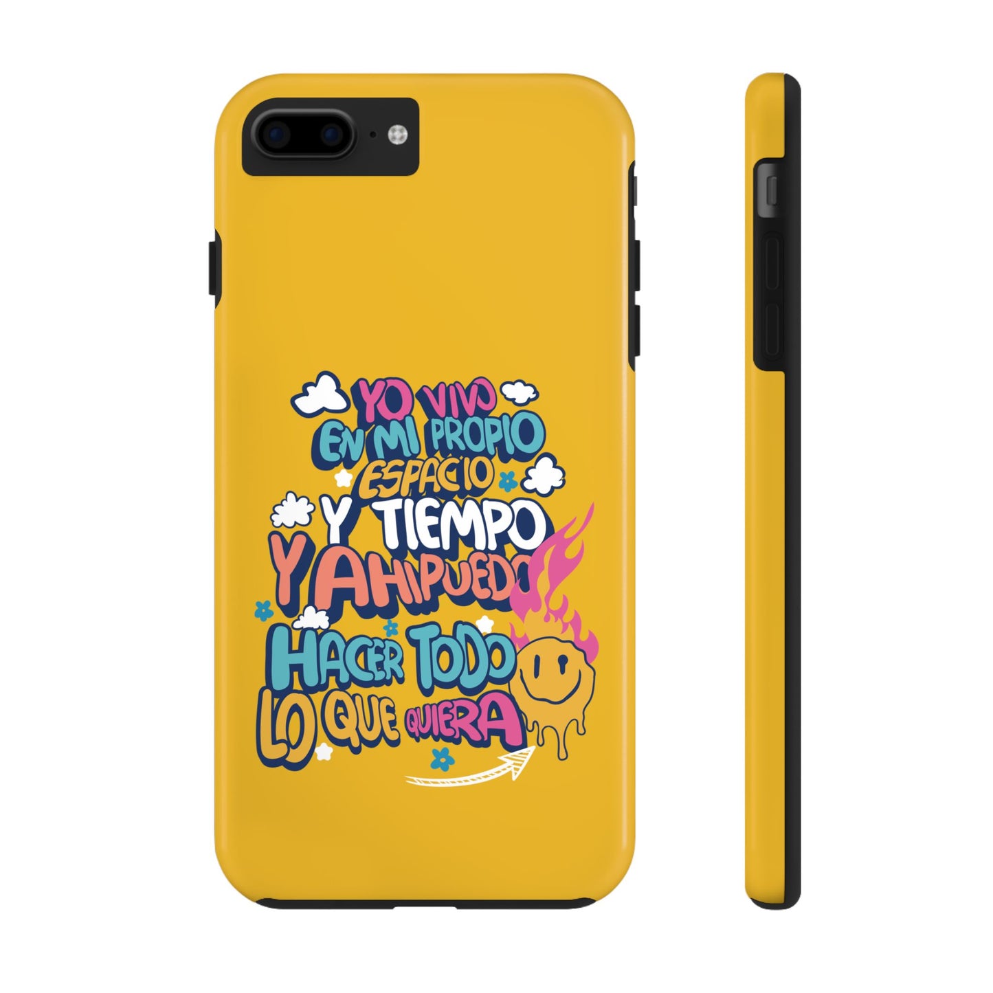 Funda para teléfono "Yo vivo en propio espacio y tiempo" - Amarillo