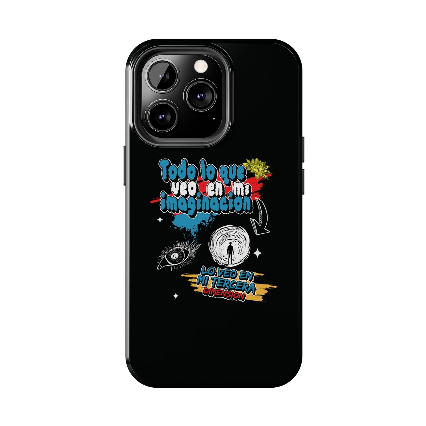 Funda para teléfono "Todo lo que veo en mi imaginación" - Negro