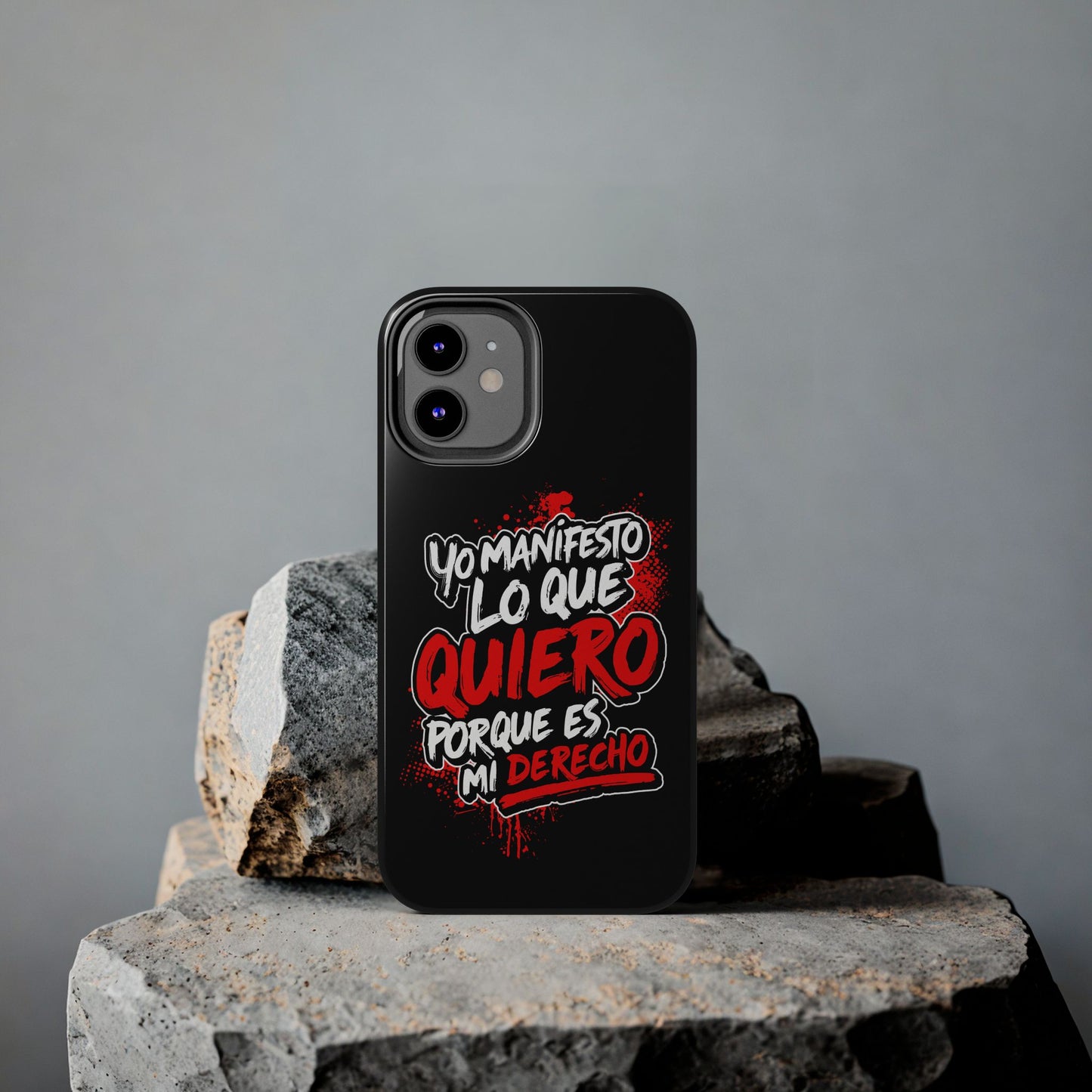 Funda para teléfono "Yo manifiesto lo que quiero" - Negro