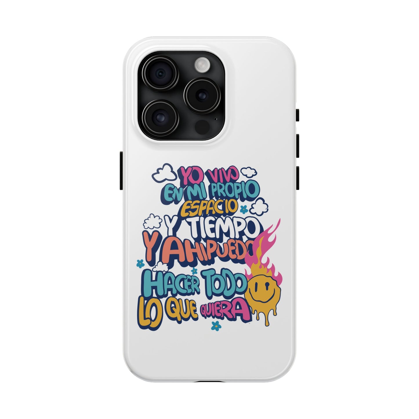 Funda para teléfono "Yo vivo en propio espacio y tiempo" - Blanco