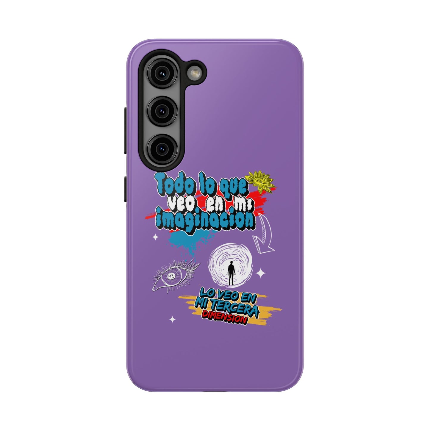 Funda para teléfono "Todo lo que veo en mi imaginación" - Lila